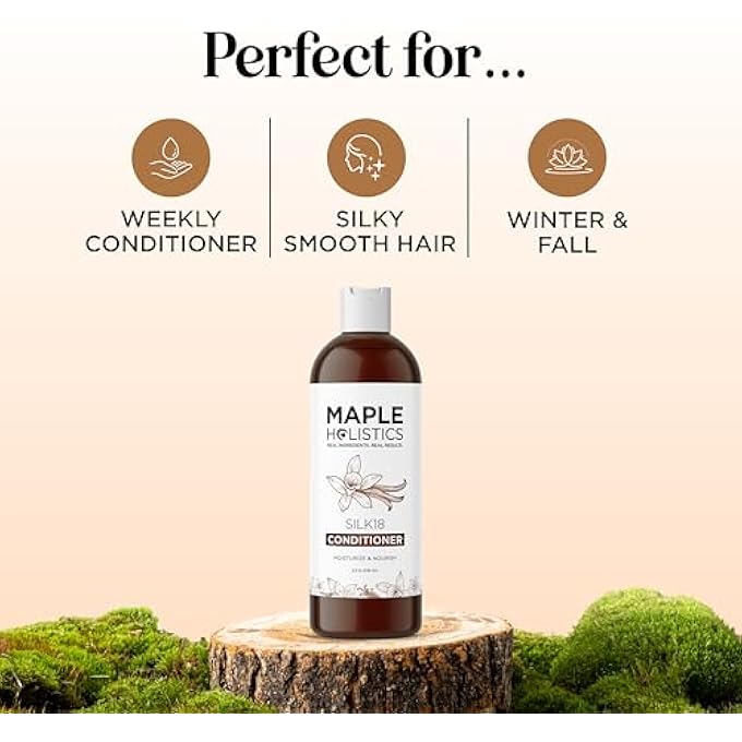 Maple Holistics NATURAL HAIR CONDITIONER KERATIN TREATMENT - SULFATE FREE SAFE FOR COLOR TREATED HAIR WITH ARGAN OIL SHEA BUTTER JOJOBA OIL AND ALOE VERA FOR CURLY HAIR - DRY SCALP REPAIR AND WOMEN FRIZZ CONTROL - Image 3